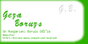 geza boruzs business card